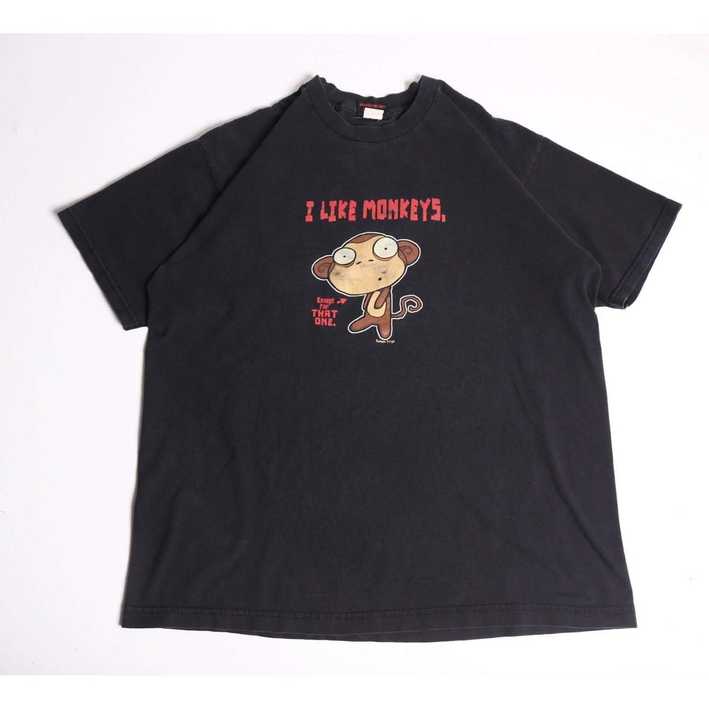 Roman Dirge I Like Monkeys Except For That One Graphic T-Shirt Black Mens L